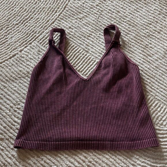 FP Movement by Free People Purple Ribbed Tank Top - Picture 1 of 4